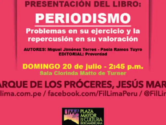 PROVERDAD presenta libro sobre periodismo en la FIL Lima 2014