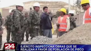 Ejército inspeccionó obras que se realizan a favor de la población de Pisco