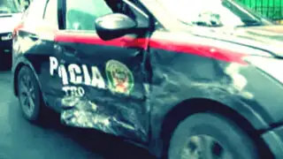 Patrullero inteligente quedó abollado tras accidente en Cercado de Lima