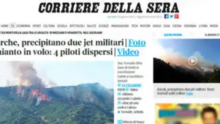 Italia: dos aviones de la fuerza aérea chocan durante entrenamiento