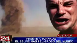 VIDEO: sujeto se toma selfie extremo durante un tornado en Australia