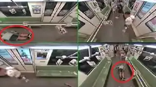 China: cámaras captan insólita reacción de pasajeros al ver un hombre desmayado