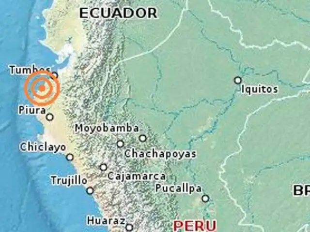 Piura: reportan sismo de 5.8 grados al noroeste de Máncora