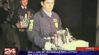 Hallan 50 bombas molotov en un colegio de Chile