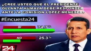 Encuesta 24: 74.7% cree que Humala debe responder ante Comisión López Meneses