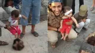 Estado Islámico difunde imagen de bebés pateando cabeza de hombre decapitado