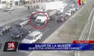 VIDEO: hombre salva de morir tras ser atropellado por camión