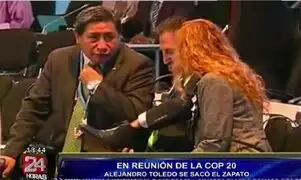 Alejandro Toledo se sacó el zapato durante ceremonia de la COP20