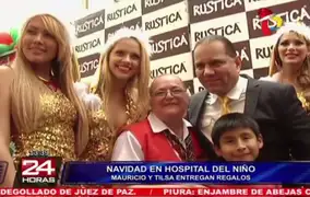 Mauricio Diez Canseco y Tilsa Lozano llevaron regalos a internos del Hospital del Niño