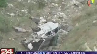 Cuatro personas murieron en accidentes de carretera en provincias