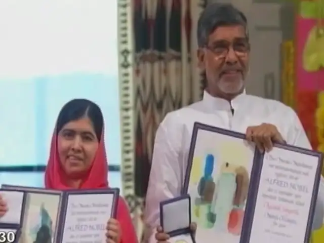 Malala Yusafzai e indio Satyarthi recibieron el premio Nobel de la Paz