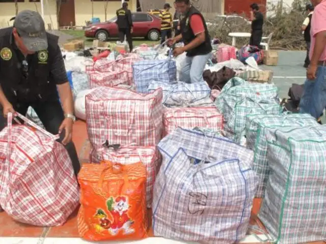 Tumbes: autoridades decomisan ropa de contrabando valorizada en S/.70,000