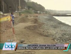 Obras inconclusas en la Costa Verde ponen en peligro a transeúntes y bañistas