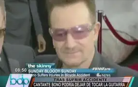 Cantante Bono de U2 dejaría de tocar la guitarra tras sufrir accidente