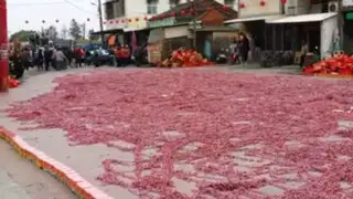 YouTube: tienes que ver cómo detonan un millón de pirotécnicos en esta calle de China
