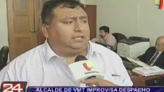 VMT: Alcalde improvisa oficina tras derrumbe de techo en municipio