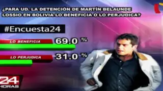 Encuesta 24: 69% cree que detención de Martín Belaunde lo beneficia