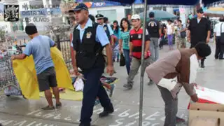 Municipalidad de Los Olivos retira ambulantes de paraderos de Panamericana Norte