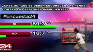 Encuesta 24: 89.3% cree que se deben endurecer penas a peatones imprudentes
