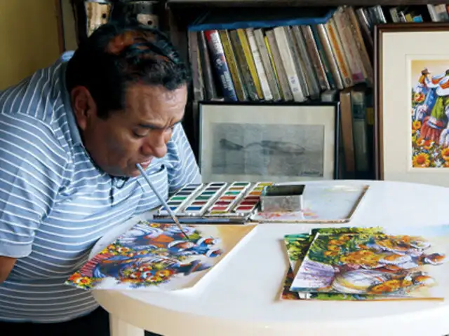 Felix Espinoza: el artista que realiza impresionantes obras sin tener brazos