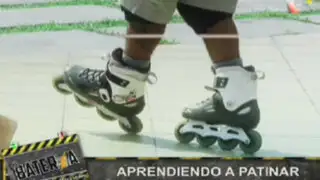 Marcos Rodríguez se somete a estrictas clases para aprender a patinar