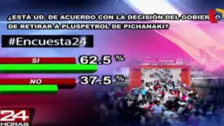 Encuesta 24: 62.5% apoya decisión del Gobierno de retirar a Pluspetrol de Pichanaki