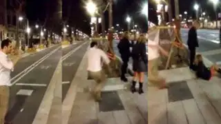VIDEO: joven propinó brutal patada a una chica solo para que lo grabaran