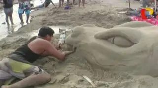 Artistas de la arena: jóvenes crean impresionantes obras de arte en la playa