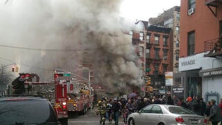 Explosión provoca derrumbe de un edificio en Nueva York