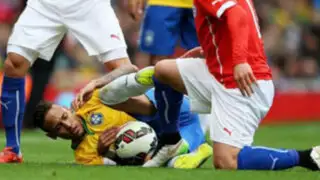 VIDEO: mira el terrible pisotón de Medel a Neymar en el amistoso Brasil-Chile