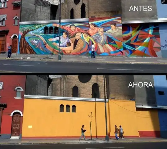 Denuncian que municipio de Lima borró mural en Av. Garcilaso  de la Vega