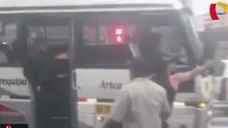 Chofer de Orión amenaza con fierro a conductor de otro bus
