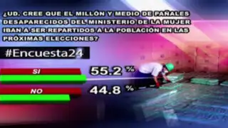 Encuesta 24: 55.2% cree que pañales desaparecidos del Mimp iban a ser repartidos en elecciones
