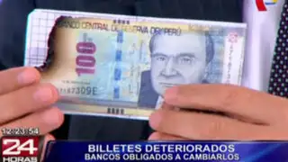 BCR: todos los bancos están obligados a cambiar billetes rotos o quemados