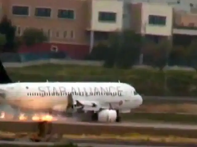 Avión de Turkish Airlines realiza aterrizaje de emergencia con motor ardiendo