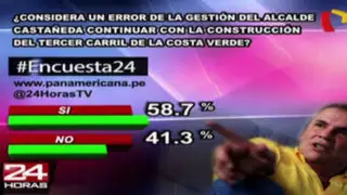Encuesta 24: 58.7% considera error que Castañeda continuara tercer carril de Costa Verde