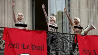 Francia : activistas del Femen se desnudan y boicotean discurso de Marine Le Pen