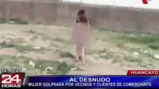 VIDEO: desnudan y golpean a mujer que atacó a una vendedora con un cuchillo