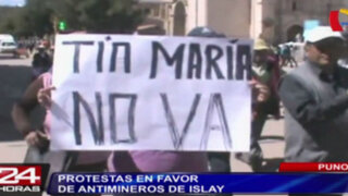 Manifestaciones a favor de antimineros en  Puno y Cajamarca