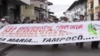 Grupos marchan para apoyar a antimineros en Cajamarca, Tacna y Puno