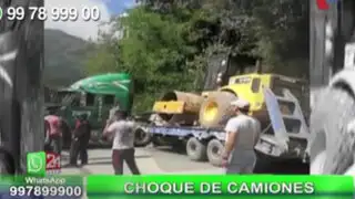 WhatsApp: choque entre camiones interrumpe carretera Quillabamba-Maranura