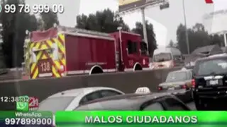 WhatsApp: conductores no ceden paso a bomberos que iban atender una emergencia