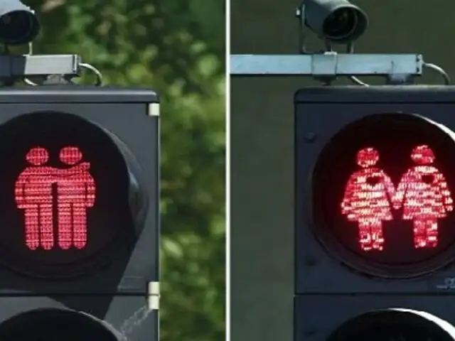 Viena ilumina sus semáforos con figuras de parejas del mismo sexo