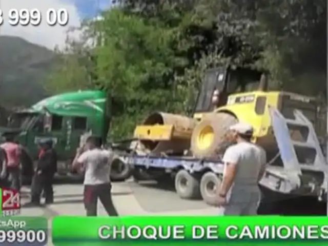 WhatsApp: choque entre camiones interrumpe carretera Quillabamba-Maranura