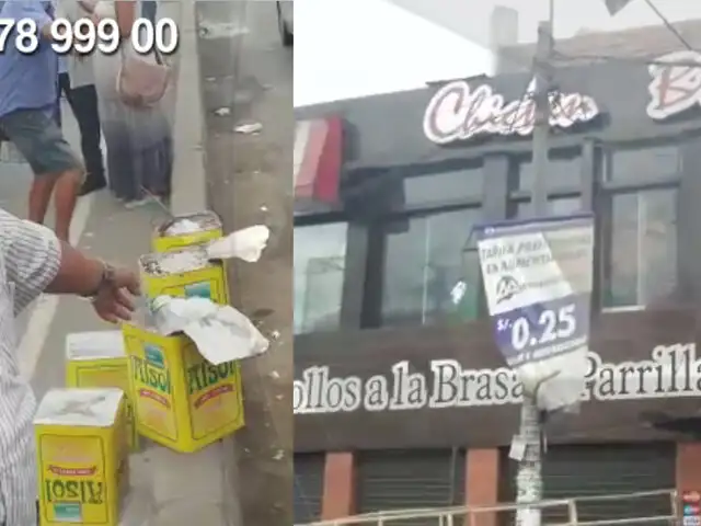 WhatsApp: acusan a conocida pollería en Comas de arrojar basura en la avenida