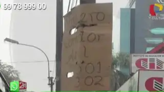 WhatsApp: comerciante coloca cartel del Metropolitano ante inacción del municipio
