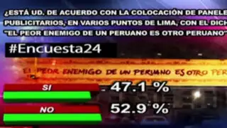 Encuesta 24: 52.9% en desacuerdo con misteriosos carteles publicitarios en Lima