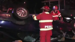 Jóvenes heridos tras volcadura de auto en San Borja: conductor habría realizado mala maniobra