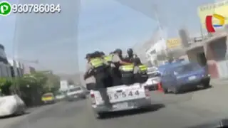 WhatsApp: más de 10 policías viajan en la tolva de una camioneta en Arequipa