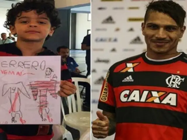 Paolo Guerrero y el tierno regalo que le dio un niño hincha de Flamengo